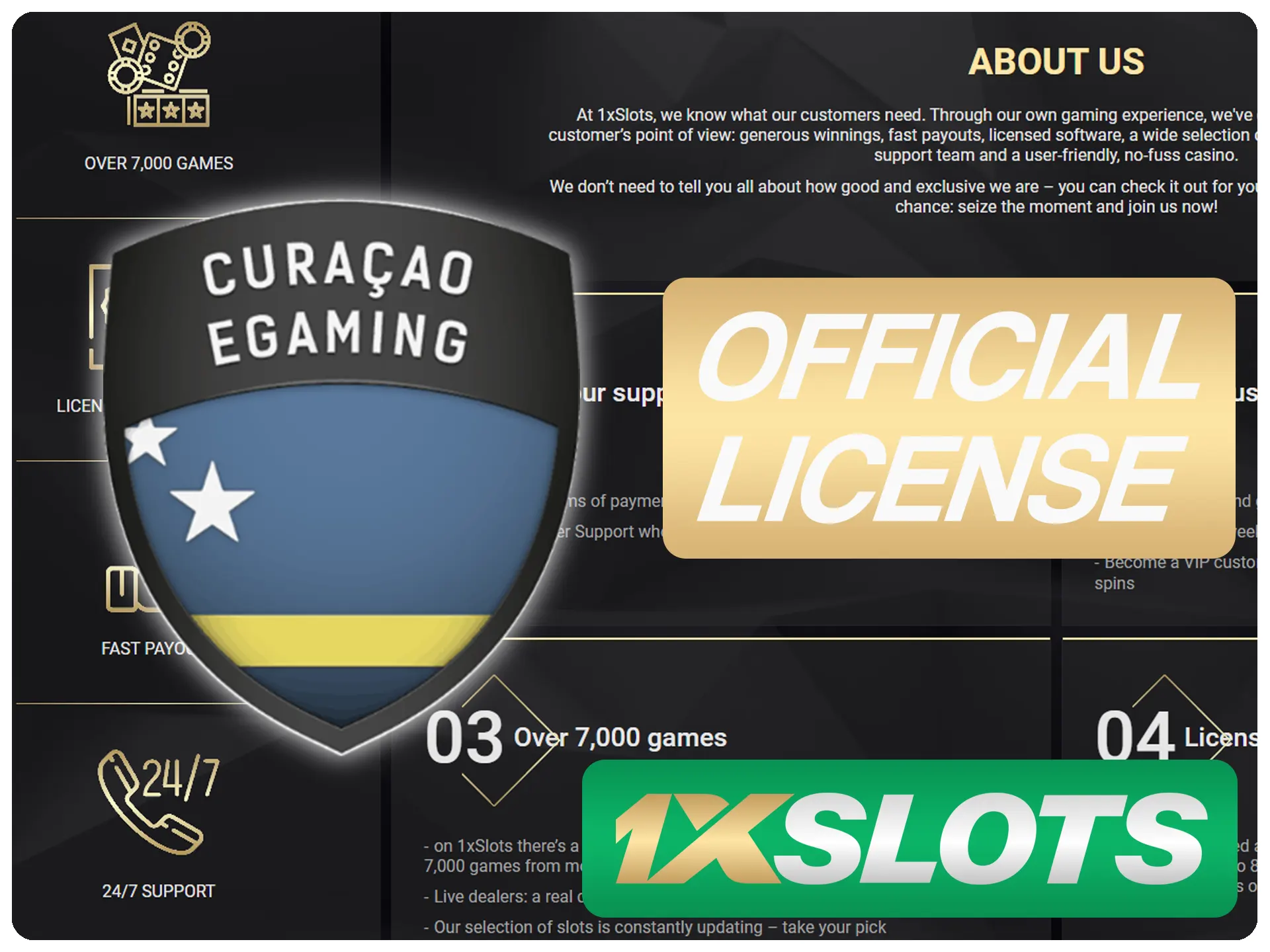1xSlots is a licensed betting company.