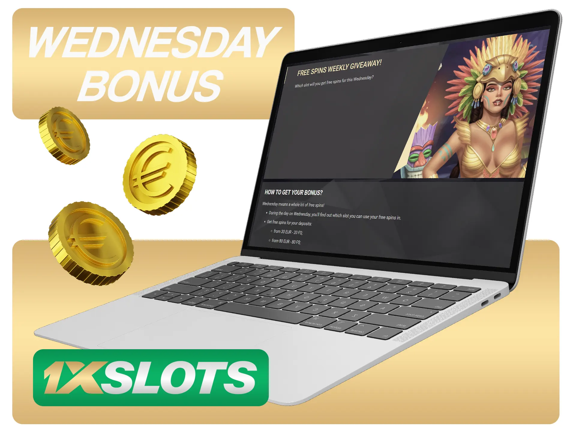 Make free spins each week with 1xSlots wednesday bonus.