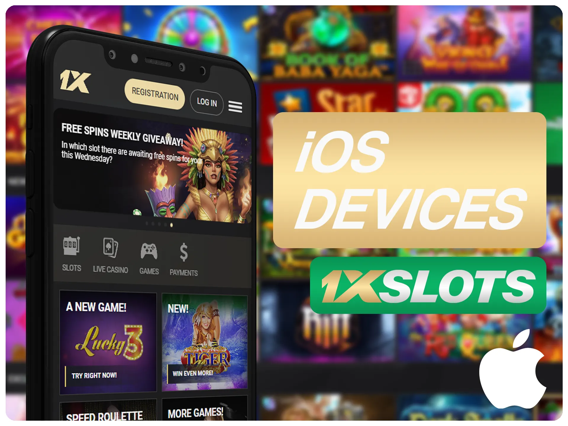 1xSlots app can be installed on any of iOS device.