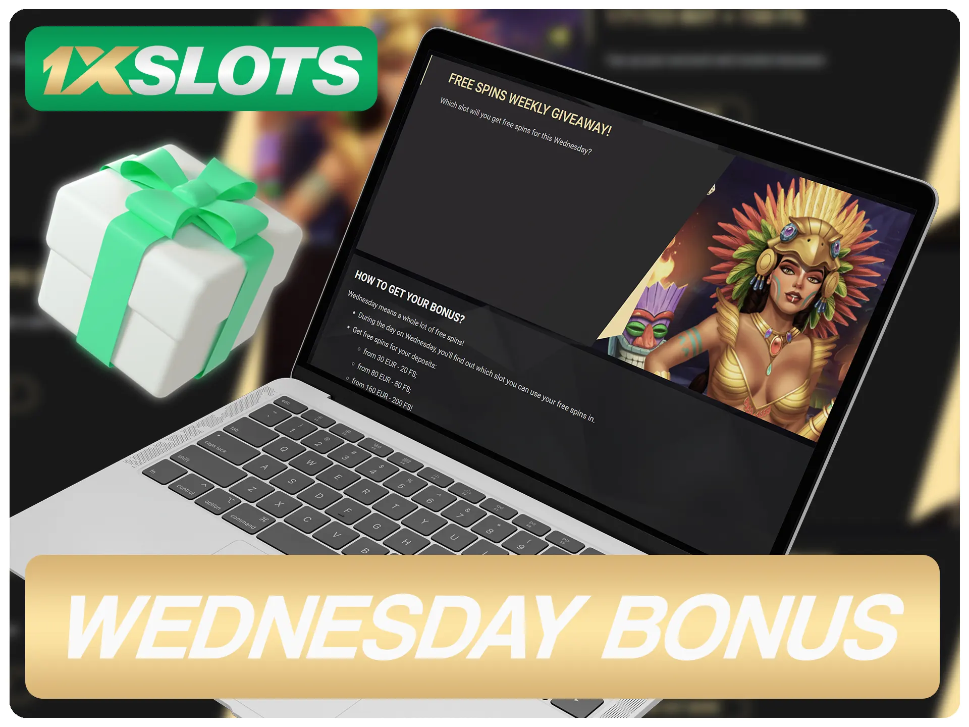 Visit 1xSlots promotions page and claim your wednesday bonus.